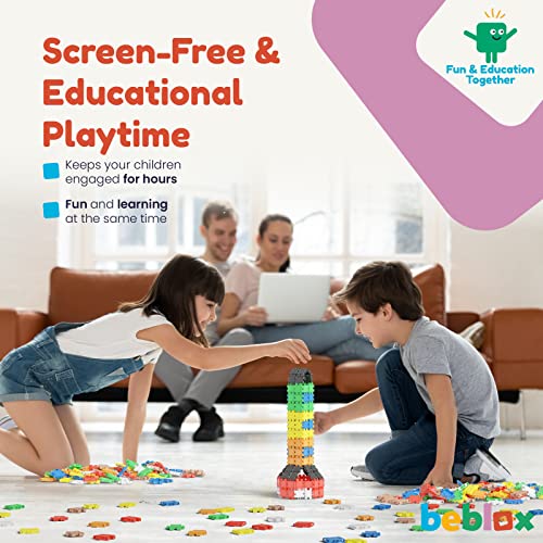 BEBLOX Building Blocks | Building Toys for Kids Ages 4-8 250-Piece Set - Learning & Educational Fun Stem Toys - Birthday Gifts for Boys & Girls Age 4 5 6 7 8 9 10 11 & 12 Year Old Toys
