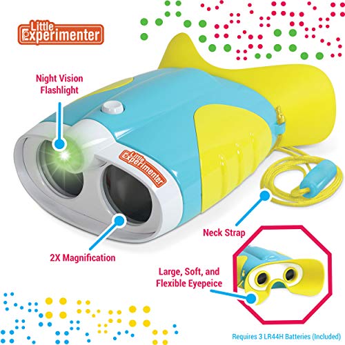 Binoculars for Kids and Toddlers - Toys Binocular with Night Vision Light and Face Comfort Rubber Gift Ideas, Stocking Stuffer Gifts for Boys & Girls Ages 3 4 5 6 7 8 9 10-12+ Year Old