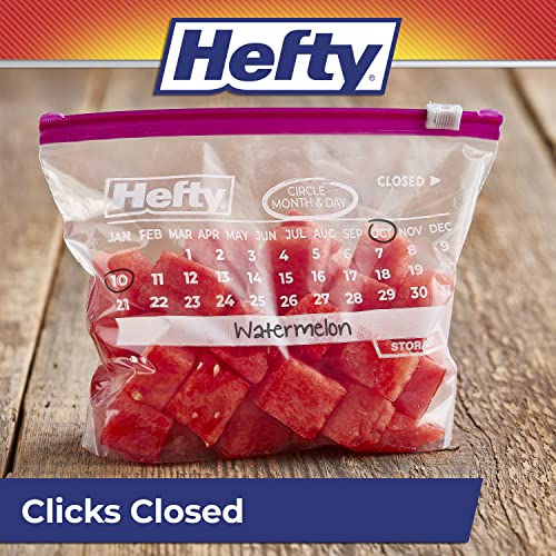Hefty Slider Storage Calendar Bags, Quart Size, 40 Count (Pack of 4)
