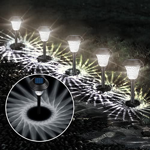 Jkoeier Bright Solar Outdoor Lights 8pack, IP65 Waterproof Solar Pathway Lights, 12 Hrs Long-Lasting Landscape Lighting Solar Garden Lights, Solar Lights Decorative for Walkway Patio Yard & Lawn