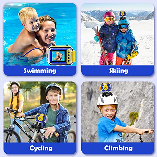 AILEHO Kids Camera - Underwater Camera for Kids Girls Boys, Waterproof Digital Camera, Toddler Toys Kids Selfie Video Camera Recorder for Birthday for Girls Age 3-12 (Dark Blue)