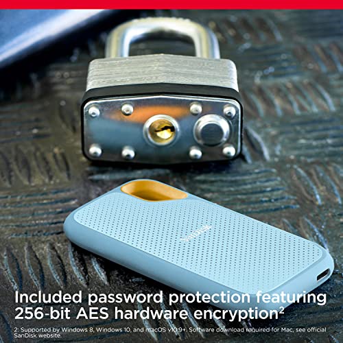 SanDisk 4TB Extreme Portable SSD - Up to 1050MB/s, USB-C, USB 3.2 Gen 2, IP65 Water and dust Resistance, External Solid State Drive - SDSSDE61-4T00-G25B