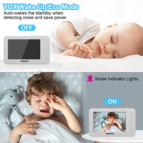 DoHonest Baby Monitor HD 1080P Camera Audio Home Wireless 5” Display Infant Video Monitoring Remote Pan Tilt Infrared Night Vision 1000ft Range Temperature Sensor S06