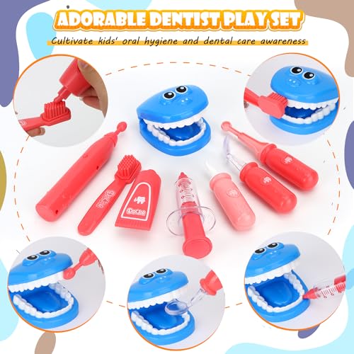 Hapgo Doctor Kit for Toddlers 3-5: Pretend Play Doctor Kit for Kids with Doctor and Nurse Costume, Doctor and Dentist Play Set, Toys Gifts for Kids Toddlers Ages 3 4 5 6 Year Old for Role Play