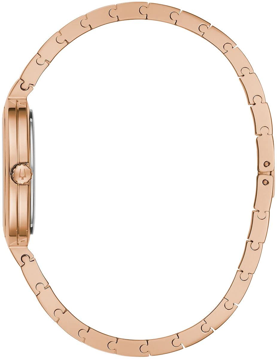 Bulova RhapsodyQuartz Ladies Watch, Stainless Steel Diamond , Rose Gold-Tone (Model: 97P145)