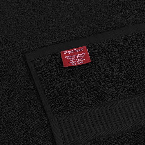 Utopia Towels - Luxurious Jumbo Bath Sheet 2 Piece - 600 GSM 100% Ring Spun Cotton Highly Absorbent and Quick Dry Extra Large Bath Towel - Super Soft Hotel Quality Towel (35 x 70 Inches, Black)