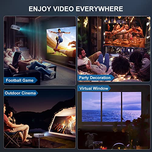 Projector with WiFi and Bluetooth, 5G WiFi Native 1080P 10000L 4K Supported, FUDONI Portable Outdoor Projector with Screen for Home Theater, Compatible with HDMI/USB/PC/TV Box/iOS and Android Phone