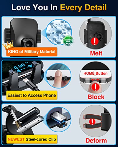 VANMASS Universal Car Phone Mount,【Patent & Safety Certs】 Upgraded Handsfree Stand, Phone Holder for Car Dashboard Windshield Vent, Compatible with iPhone 14 13 12 Samsung Android & Pickup Truck