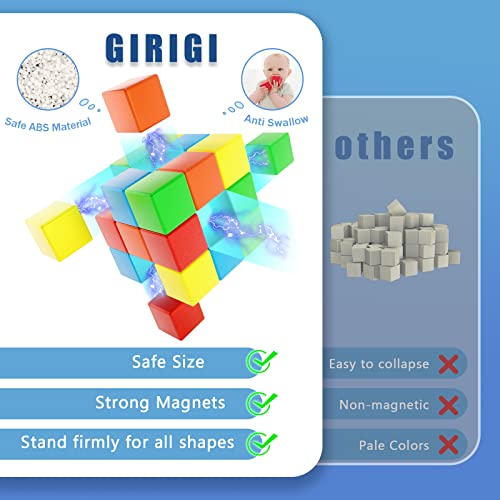Large Magnetic Blocks for Toddler Toys, STEM Preschool Learning Sensory Montessori Outdoor Travel Building Toys Gifts for 3 4 5 6 Year Old Kids Boys Girls