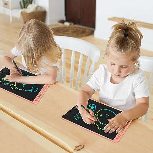 2 Pack LCD Writing Tablet, 8.5 Inch Colorful Doodle Board Drawing Tablet for Kids, Kids Travel Games Activity Learning Toy Birthday Gifts for Age 2 3 4 5 6 7 8 Year Old Boys and Girls Toddler -Pink