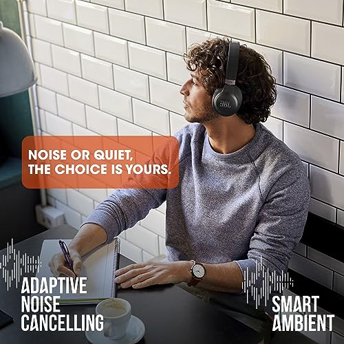 JBL Live 660NC - Wireless Over-Ear Noise Cancelling Headphones with Long Lasting Battery and Voice Assistant - White, Medium