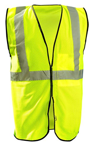 OccuNomix mens Class 2 Mesh / Single Stripe Hook & Loop safety vests, Yellow, 2X-Large 3X-Large US
