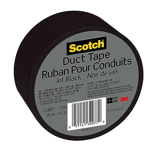 Scotch Duct Tape , 1.88 in x 20 yd, Jet Black, 1 Roll (920-BLK-C)