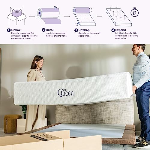 NapQueen 8 Inch Bamboo Charcoal Twin Size Medium Firm Memory Foam Mattress, Bed in a Box