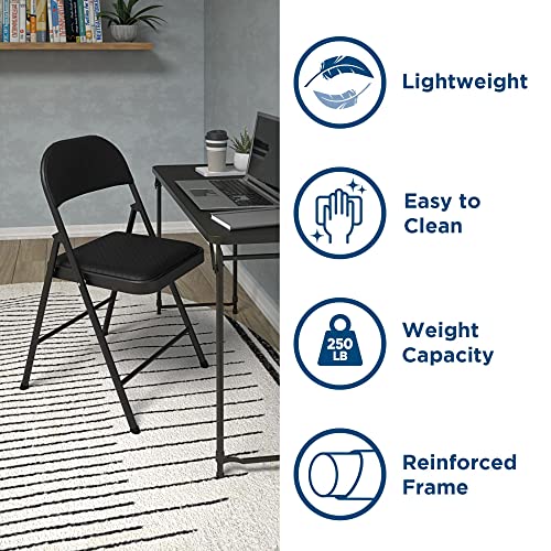 CoscoProducts COSCO SmartFold® Fabric Folding Chair, 4-Pack, Black