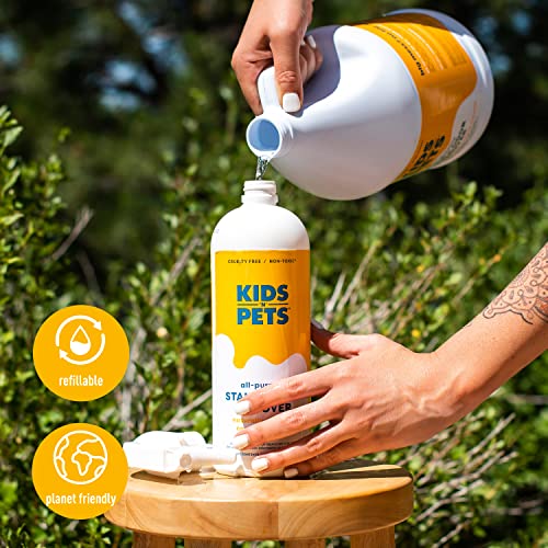 KIDS 'N' PETS - Instant All-Purpose Stain & Odor Remover – 128 fl oz (Packaging May Vary) - Permanently Eliminates Tough Stains & Odors – Even Urine Odors - No Harsh Chemicals, Non-Toxic & Child Safe