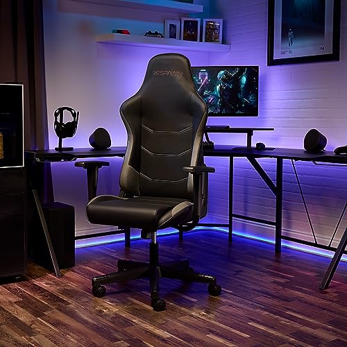 RESPAWN 110 Ergonomic Gaming Chair - Racing Style High Back PC Computer Desk Office Chair - 360 Swivel, Integrated Headrest, 135 Degree Recline with Adjustable Tilt Tension & Angle Lock - 2023 Grey