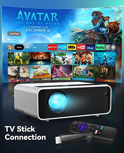Mini Projector, CiBest Native 1080P Projector Outdoor, 2023 Upgraded 9500L Full HD Portable Projector, Small Home Movie Projector 200" Supported, Compatible with PS4, PC via HDMI, VGA, AV, and USB