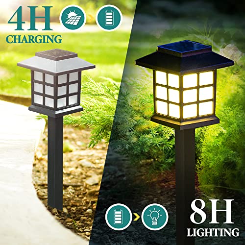 GIGALUMI Solar Outdoor Lights,12 Pack LED Solar Lights Outdoor Waterproof, Solar Walkway Lights Maintain 10 Hours of Lighting for Your Garden, Landscape, Path, Yard, Patio, Driveway