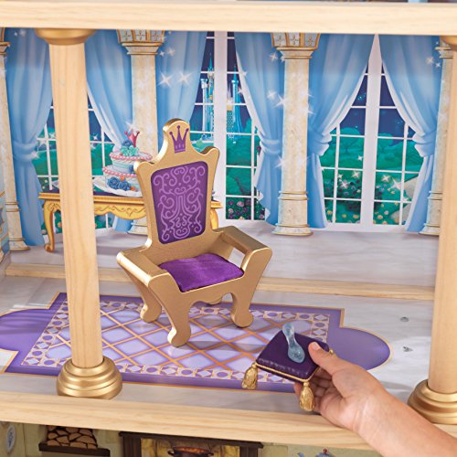 KidKraft Disney® Princess Cinderella Royal Dream Wooden Castle Dollhouse, Over 4 Feet Tall with 12 Pieces, Blue, Gift for Ages 3+