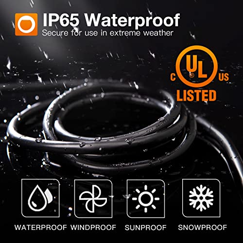 addlon 25 Feet Outdoor Extension Cord Waterproof Deep Black 16 AWG 3 Prong, Flexible Long Wires Perfect for Home or Office Use, UL Listed