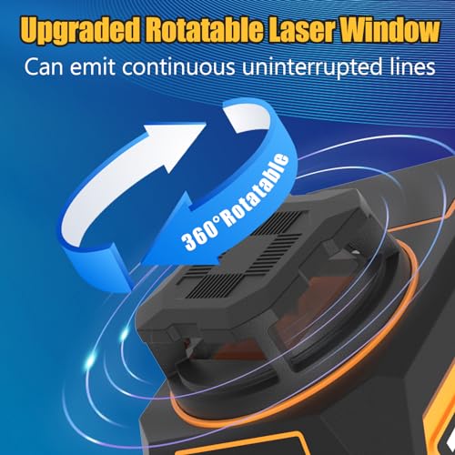 OMMO Laser Level, 12 Lines Green Laser Level 360 Self-leveling, 3x360° 3D Green Cross Line Laser Swivel Level with Rotatable Laser Window Battery and Remote Control