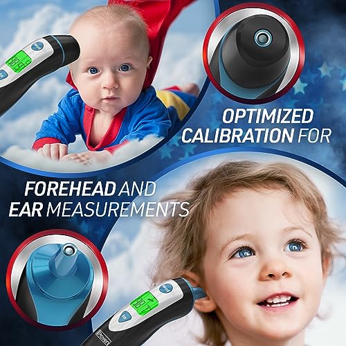 iProven Ear and Forehead Thermometer Dual Mode - 1 Second Accurate Fever Thermometer for Adults, Kids, and Babies - Digital Infrared Technology, Body Temperature Thermometer