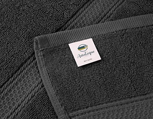 Asiatique Linen – Premium 650 GSM Luxury 8 Piece Grey Bath Towels Set – 100% Ring Spun Cotton Towels for Bathroom – 2 Bath Towels, 2 Hand Towels, and 4 Washcloths – Ideal for Home, Spa & Hotel