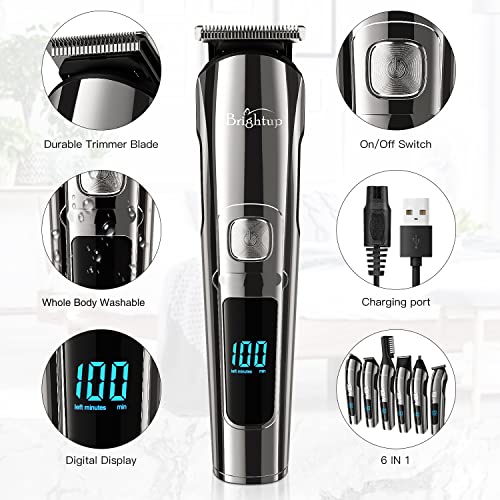 Brightup Beard Trimmer for Men - 19 Piece Mens Grooming Kit with Hair Clippers, Electric Razor, Shavers for Mustache, Body, Face, Nose and Ear Hair Trimmer, Gifts for Men, FK-8688T