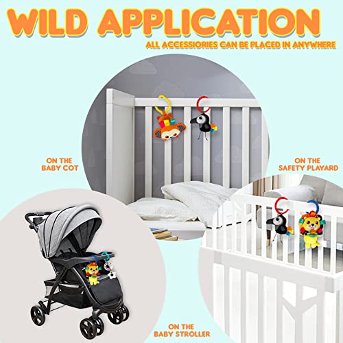 Innofans Baby Car Seat Toy with Music, Mirror, Animals - Portable Infant Travel Activities and Sensory Stroller Toys