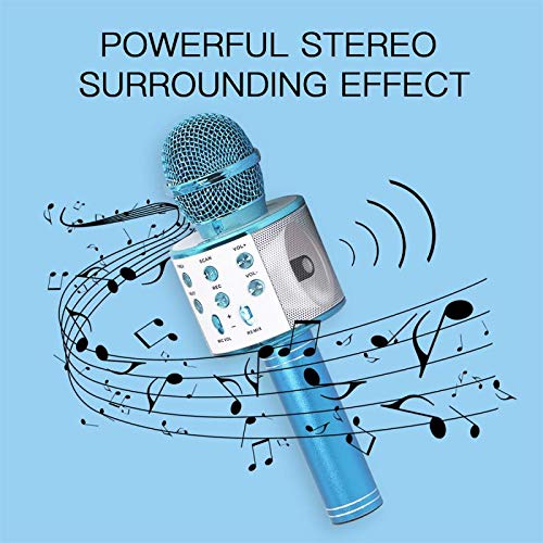 Keyian Karaoke Microphone for Kids Adults, Bluetooth Microphone Wireless Gifts for 2 4 5 7 Year Old Girls Toys 6-8-10 Years Old