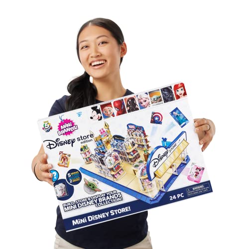 5 Surprise Mini Brands Disney Toy Store Playset by Zuru - Includes 5 Exclusive Mystery Mini's, Store and Display Mini Collectibles for Kids, Teens, and Adults