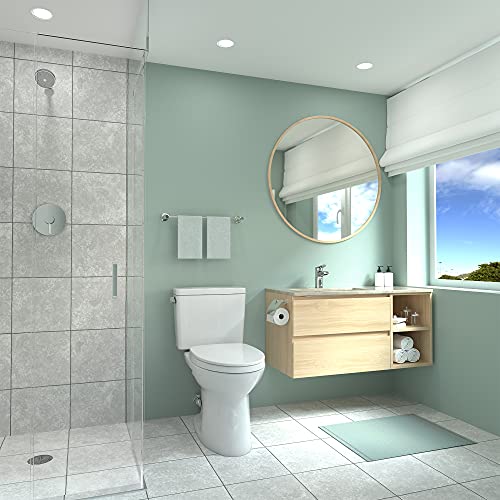 TOTO Drake Two-Piece Elongated 1.6 GPF Universal Height TORNADO FLUSH Toilet with CEFIONTECT, Cotton White - CST776CSFG#01