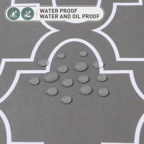 Vonabem 100% Waterproof Rectangle PVC Tablecloth, Vinyl Table Cloth Cover with Flannel Backing Oil Spill Proof Wipeable Table Cloths for Indoor Outdoor (Grey,60X84IN)