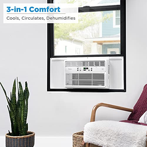 Midea 8,000 BTU EasyCool Window Air Conditioner, Dehumidifier and Fan - Cool, Circulate and Dehumidify up to 350 Sq. Ft., Reusable Filter, Remote Control