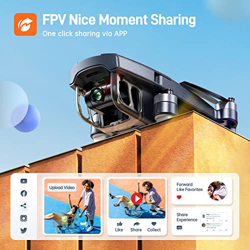 Bwine F7MINI Drones with Camera for Adults 4K 60Mins Flight Time, 5GHz WiFi Transmission, GPS Auto Return, Follow Me, Waypoints, Circle Fly, Beginner Mode, Less Than 250G, Customized Carrying Case, 2 Batteries + 2 Sets of Propellers