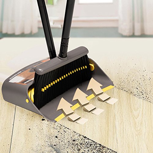Broom with Dust Pan,Stand up Dust Pans with Long Handle 40"/52" Broom and Dustpan Combo Set for Home Kitchen Shop Indoor Commercial Heady Duty Upright Lobby Dustpan