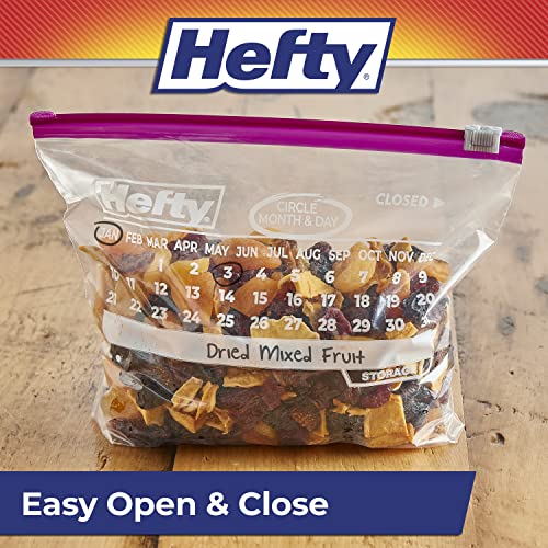 Hefty Slider Storage Calendar Bags, Quart Size, 40 Count (Pack of 4)