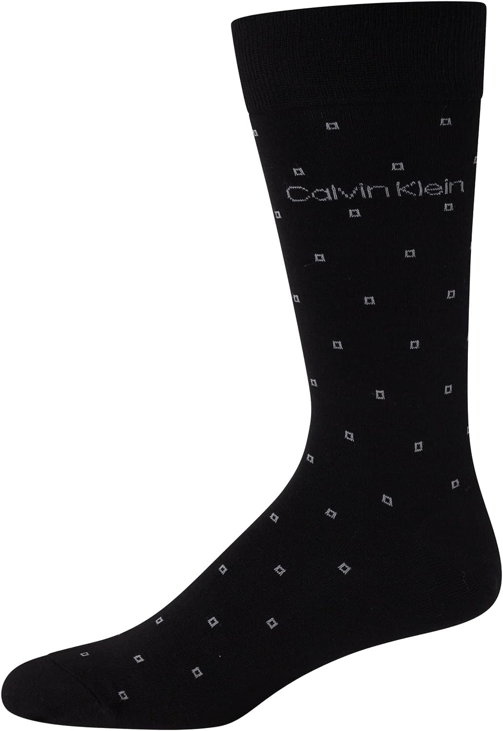 Calvin Klein Men's 6 Pack Mixed Pattern Dress Socks, Size 4-12, Black Assorted