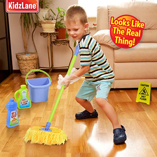 Kidzlane Kids Cleaning Set for Toddlers | Kids Broom Set for Kids for Play | Mop and Cleaning Toys Set | Kids Broom and mop Set for Toddlers | Cleaning Toys for Kids Ages 4-8 and Older