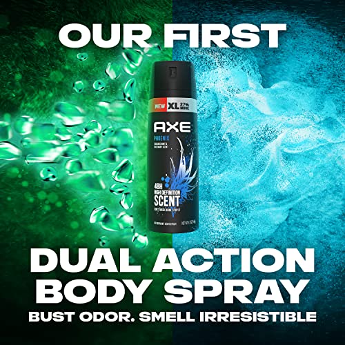 Axe Body Spray Deodorant For Long Lasting Odor Protection, Phoenix Deodorant For Men Formulated Without Aluminum 4oz 4 Count