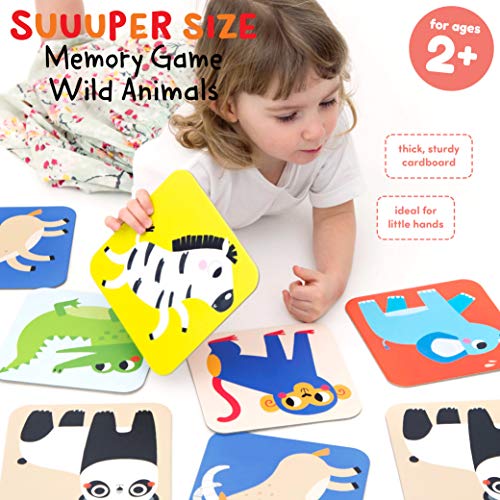 Banana Panda Suuuper Size Memory Game - Wild Animals - Classic Toddler Game includes 24 Extra-Large Cards - Play Matching Games, Use as Flashcards, for little kids ages 2-4 years