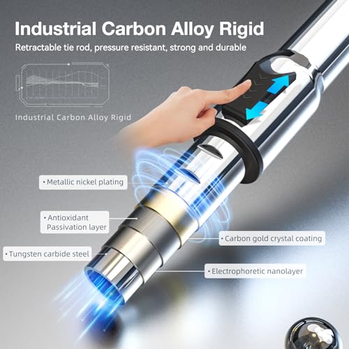 Cimesen 37" Ice Scrapers for Car Windshield Extendable Snow Brush for Car with 360° Pivoting Brush Head for Cars,Trucks, SUVs
