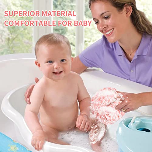 BCKENEY Bath Shower Sponge Soft Mesh Poufs Shower Loofah Ball Body Wash Scrubber Bath Sponge for Women and Men Soothing Face & Body Exfoliator (4Pcs 60G Luxury)