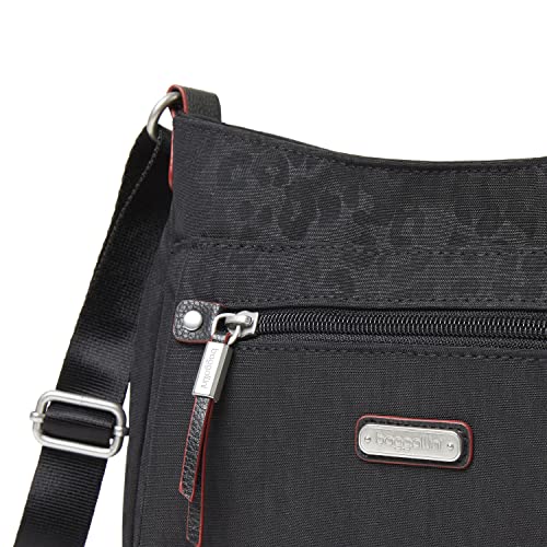 Baggallini womens uptown bagg with RFID phone wristlet, Black Cheetah, One Size US