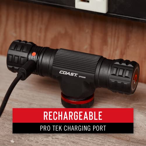 Coast XPH30R 1000 Lumen USB-C Rechargeable Dual Power Headlamp with Twist Focus Beam and Magnetic Base