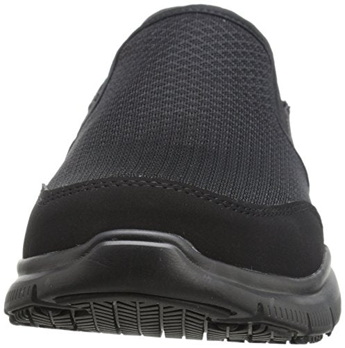 Skechers Men's Black Flex Advantage Slip Resistant Mcallen Slip On - 9 D(M) US
