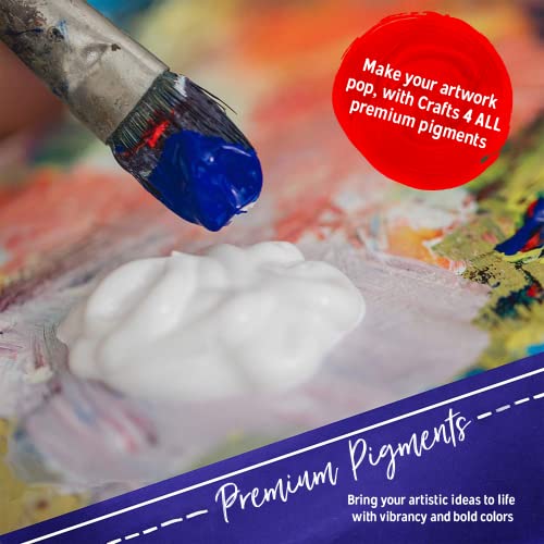 Acrylic Paint Set for Adults and Kids - 60 Pack of 12mL Paints with 3 Art Brushes, Non-Toxic Craft Paint, Halloween Pumpkin Painting Kit - Canvas, Ceramic, Rock Paint - Art Supplies