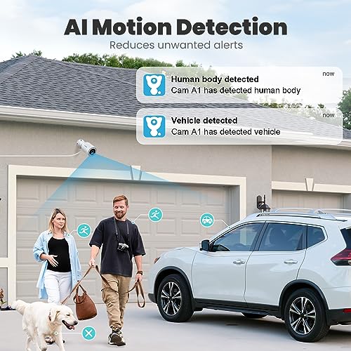 litokam 4MP Security Camera Outdoor, 2.5K Cameras for Home Security Outside with AI Motion Detection and Alarm, 2-Way Audio, Color Night Vision, Surveillance Camera 2.4GHZ WiFi, IP65