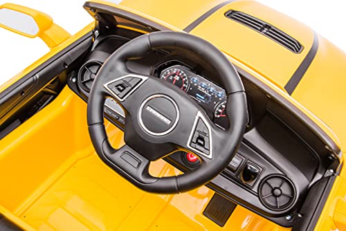 DAKOTT Kids Ride On Sports Car, 12V Battery Powered Chevy Camaro w/Parent Remote Control, Bluetooth, Horn, Music & Headlights Taillights for 3-6 Years